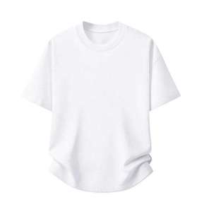 Camiseta Negra Extra Grande de Algodón para Hombre, Manga Corta, Cuello Redondo, Estilo Casual, Color Sólido, Tejido Jersey, Corte Holgado - Product Image 5