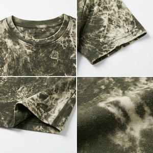 T-shirt de haute qualité 250 GSM vert et noir délavé à l'acide pour le streetwear - Product Image 2