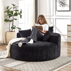 55 L Fluffy Modern Sleeper Chair Chenille <b>Sponge</b> Single <b>Sofa</b> <b>for</b> Living Room Bedroom No Assembly Required <b>for</b> Lounge Project - Product Image 5