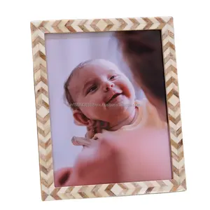 Customizable Modern Colored Bone-Textured Resin Inlaid Wood <b>Photo</b> <b>Frame</b> , Sizes with Magnet Option <b>for</b> Home Decoration - Product Image 1