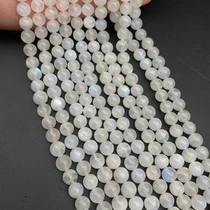Perles de pierre de lune arc-en-ciel AAA 6mm 8mm 10mm, lisses, rondes, polies, en vrac, pour la fabrication de bijoux, fournitures de cristal - Product Image 3