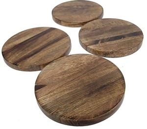 Ensemble de sous-verres en bois naturel faits à la main, protection de table pour tasses à café, thé et verres - Product Image 3