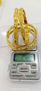 22k <b>Solid</b> <b>Gold</b> <b>Bangle</b> Set for Women Traditional Indian Filigree Flower Design <b>Gold</b> Kada Bracelets Bridal Wedding Jewelry - Product Image 3