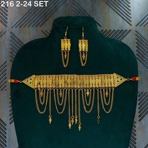 Ensemble de colliers arabes, bijoux du Moyen-Orient, collier en or de Dubaï, collier plaqué or, ensemble arabe traditionnel - Product Image 2