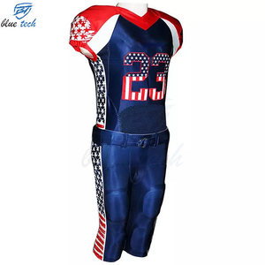 Wholesale Custom American Football Uniform Sublimation Breathable Short Football Jersey Pants Set Club High Quality Custom Logo - Product Image 1