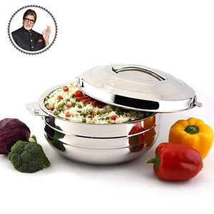 Moderno calentador de alimentos indio de acero inoxidable para hot pot, estilo cacerola, para comidas tradicionales, de metal, que facilita la preparación. - Product Image 1