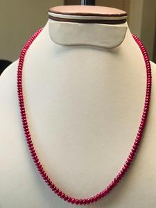Natural <b>Ruby</b> Bead <b>Necklace</b> Non Heated Non Treated 138.63 CTS 5.0-5.3 MM 18.5 Inch Premium Quality Gemstone Jewelry Piece IGI - Product Image 2
