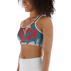 Sujetador deportivo tipo racerback para mujer con estampado abstracto, soporte medio, ropa deportiva para yoga, transpirable, de spandex y poliéster, diseño sin costuras - Product Image 1