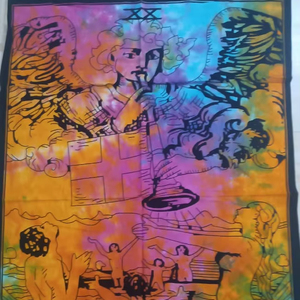 ไพ่ทาโรต์ขนาดเล็กแบบแขวนผนังโปสเตอร์ผ้าฝ้ายทำมือแขวนผนังผ้าปูโต๊ะหลากสีจากผู้ลงนามในอินเดีย - Product Image 1