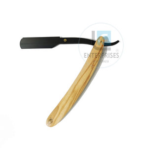 Factory Direct Supply Wood Handle Stainless Steel <b>Straight</b> Shaving Barber <b>Razors</b> in Stock Best Selling - Product Image 5