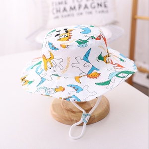 Sun Protection Hat for Kids Toddler Boys Girls Wide Brim Summer Play Hat Cotton Baby Bucket Hat With Chin Strap - Product Image 1