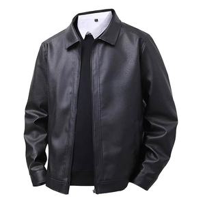 Veste en cuir pour homme printemps 2025 avec logo personnalisé, revers fins, coupe ajustée, coupe-vent et confortable, toile tendance, nouveauté - Product Image 3