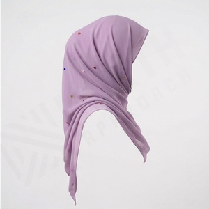 Conjunto de hiyab y subpañuelo de gasa premium para mujer al por mayor, pañuelo interior liso a juego, suave, modesto, elegante, accesorio de moda para la cabeza. - Product Image 3
