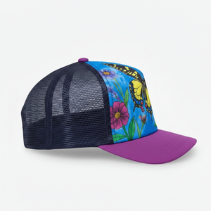 Unisex Solid Cotton <b>Baseball</b> <b>Cap</b> Sublimation Print Breathable Mesh Trucker Outdoor Training Purple Brim Summer Casual Adult - Product Image 3