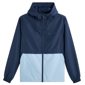 <b>Men's</b> Hooded Windproof <b>Jacket</b> Color Blocking Zipper Closure Casual Autumn Polyester Outerwear - Product Image 4