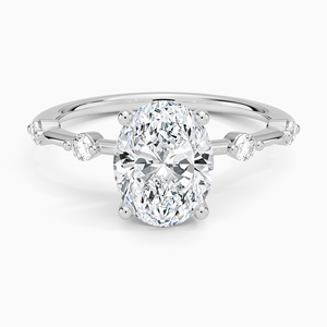 Bague SOJ 010 en argent 925, sertie pavé, moissanite taille ovale 2 carats, couleur D, clarté VVS1, pour fiançailles et mariage, cadeau, prix bas, haute qualité - Product Image 1