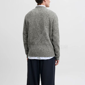 Prix de gros - Cardigan en coton/laine 100% respirant avec logo frontal, style classique - Product Image 2