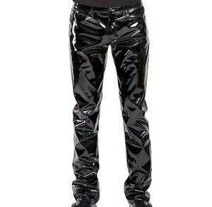 Pantalons en cuir décontractés pour hommes, pantalons droits à taille mi-haute élastique, légers, imperméables et respirants, streetwear d'hiver - Product Image 2