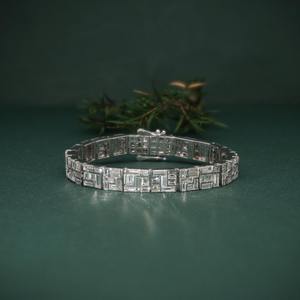 Pulsera de Diamantes de Platino para Mujer, Corte Baguette, Color D Natural, Certificado GIA, Estilo Clásico, Joyería de Boda - Product Image 1