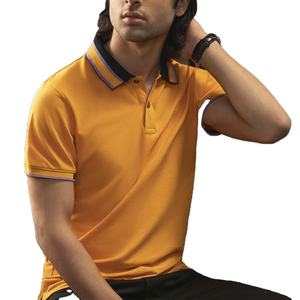 Polos en coton personnalisés pour hommes avec design respirant, manches courtes à séchage rapide, logo brodé grande taille confortable - Product Image 2