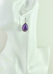 Nikhil Gems NG-033 Amethyst Teardrop Gemstone <b>Earrings</b> Sterling Silver Trendy Third Party Certified Bridesmaids Jewelry Gift for - Product Image 5