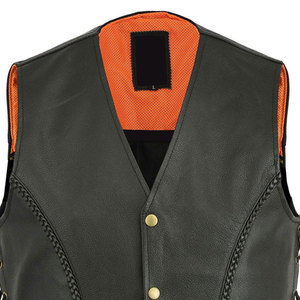 Chaleco de cuero transpirable y duradero de alta calidad, diseño de logotipo personalizado, ropa de moda, chaleco de cuero para hombre - Product Image 2