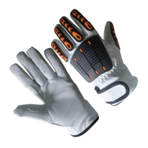 Gants de sécurité industriels en cuir de chèvre pleine fleur, robustes et durables, pour mécaniciens et travaux de construction, vente en gros à prix abordable - Product Image 1