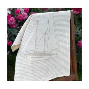 Serviette de cuisine en coton absorbant du fournisseur du fabricant indien motif rayé brodé uni vente en gros pour Noël - Product Image 2