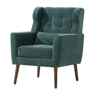 Fauteuil d'appoint moderne de style mid-century pour salon, confortable, en tissu chenille rembourré avec mousse, idéal pour la lecture - Product Image 1