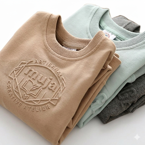 OEM Custom Design Crewneck <b>Sweatshirt</b> and Sweatpants Embossed Tracksuit for Men Women - Product Image 6