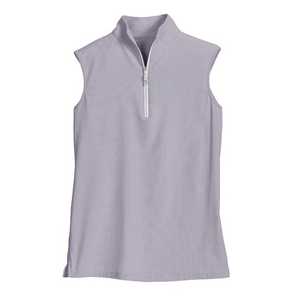 Chemise d'équitation sans manches pour femme avec fermeture éclair, blanche unie, respirante, en tricot - Product Image 4