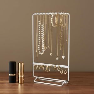 Organizador de Joyas de Metal con 11 Ganchos, 10 Orificios para Pendientes, Soporte para Collares, Estante de Almacenamiento para Pulseras y Anillos, Exhibidor de Joyas Dorado - Product Image 4