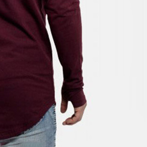 <b>Men's</b> Plus Size Long Sleeve Cotton Bamboo Fiber Nonwoven 220g Anti-shrink Quick Dry Breathable O-Neck Casual <b>T</b>-<b>Shirt</b> Front Blank - Product Image 6