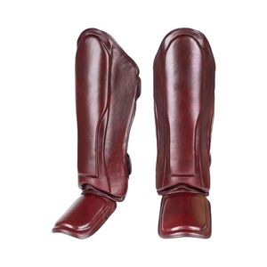 Protège-tibias en cuir personnalisables pour le kickboxing, rembourrés en mousse, excellente protection, fabrication OEM, accepte la personnalisation du logo - Product Image 1