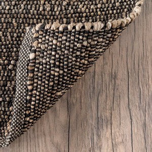 Modern Rectangle Wool Polyester Flat Weave Area Rug Solid Color Non-Slip Rubber Backing Hallway Home Use - Product Image 5