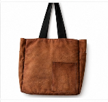 Bolsa de Mano de Lona de Poliéster Marrón Vintage con Bolsillos, Bolsa de Compras de Lona de Poliéster con Asas Negras, Impresión Personalizada - Product Image 4