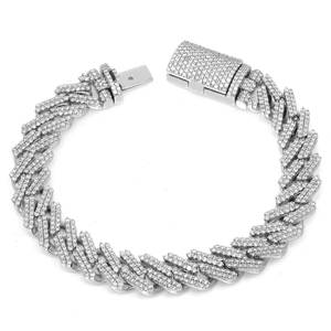 Indian Manufactured Luxury Iced Out Moissanite Diamond Hip Hop <b>Bracelet</b> 925 <b>Silver</b> Jewelry for <b>Men</b> Fashion Gifting for Sale - Product Image 1
