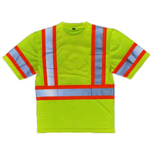 Camiseta de Seguridad de Alta Visibilidad para Hombre, Calidad Premium, ANSI Clase 1, Franjas Reflectantes Amarillas con LED Intermitente, Manga Corta, Ropa de Trabajo - Product Image 6