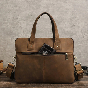Bolsos de mensajero para portátil de cuero genuino, impermeables, resistentes, de diseño único y más vendidos, con MOQ bajo para uso diario. - Product Image 1