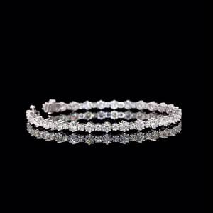 Brilliant Cut Moissanite Diamond Tennis <b>Stacking</b> <b>Bracelet</b> Gold Plated Channel Setting Unisex Vintage Style Luxury Premium - Product Image 1