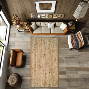 Alfombra de yute geométrica moderna hecha a mano Rectangular trenzada interior/exterior sala de estar hecha a máquina - Product Image 2