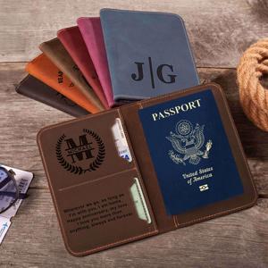 Organizador de Viaje de Moda, Porta Pasaportes de Cuero Genuino, Cartera Personalizada con Bloqueo RFID, Funda para Pasaporte, Porta Tarjetas, Uso Diario - Product Image 2
