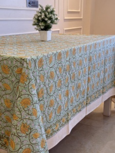 Indian hand Blcok Printed <b>Table</b> <b>Cloth</b> Washable <b>table</b> Decor Wedding Decor Dining <b>Table</b> Cover With Napkins Boho Tablecover - Product Image 3