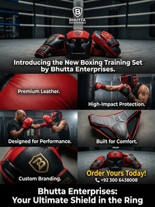 Customized Professional Boxing Set High Quality White Blue Leather Training Gear With Full Face Head & Groin Guard Boxing Gloves - Product Image 5