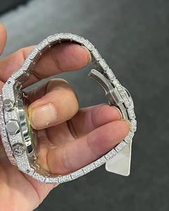 Iced VVS Moissanite Diamond Unisex Watch Stainless Steel <b>Automatic</b> Mechanical <b>Chronograph</b> 39mm 20mm Luxury Fashion Limited - Product Image 3