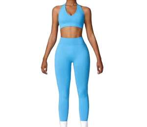 Conjunto de Yoga para Mujer, 2 Piezas, Spandex/Poliéster, Sin Costuras, Ecológico, de Alta Calidad, Personalizable, Venta al Por Mayor 2026 - Product Image 6