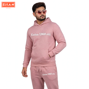 เสื้อฮู้ดดี้สีชมพู SHAN Men แบบสั่งทำโลโก้ได้ ทรงปกติ ผ้าฝ้ายฟลีซ เสื้อสวมหัวแบบมีฮู้ด OEM ODM เสื้อฮู้ดดี้แบบสวมหัวสำหรับทุกเพศ - Product Image 1