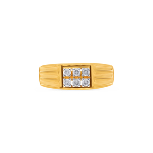 แหวนเพชรทรงคลัสเตอร์สำหรับผู้ชาย ทองคำแท้ 14K 18K พรีเมียม ดีไซน์ไหล่ลายร่อง หรูหรา เหมาะสำหรับงานแต่งงานและวันครบรอบ  งานจิวเวลรี่ชั้นดี - Product Image 3