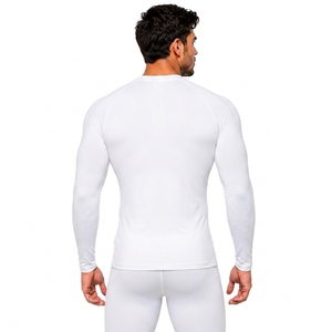 Men's White Long Sleeve <b>Compression</b> <b>Shirt</b> Quick Dry Eco-Friendly Breathable UV Protection Seamless Stretchable Spandex/Nylon - Product Image 2
