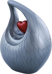 Handmade Metal Cremation Urn Teardrop Shape Enamel <b>Memorial</b> Urn Adult Remembrance <b>Keepsake</b> - Product Image 4